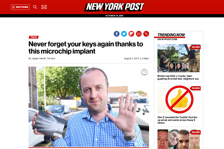Never forget your keys again, Steven Northam &amp; BioTeq feature in the New York Post