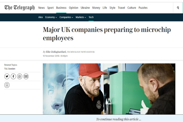 Major UK companies preparing to microchip employees